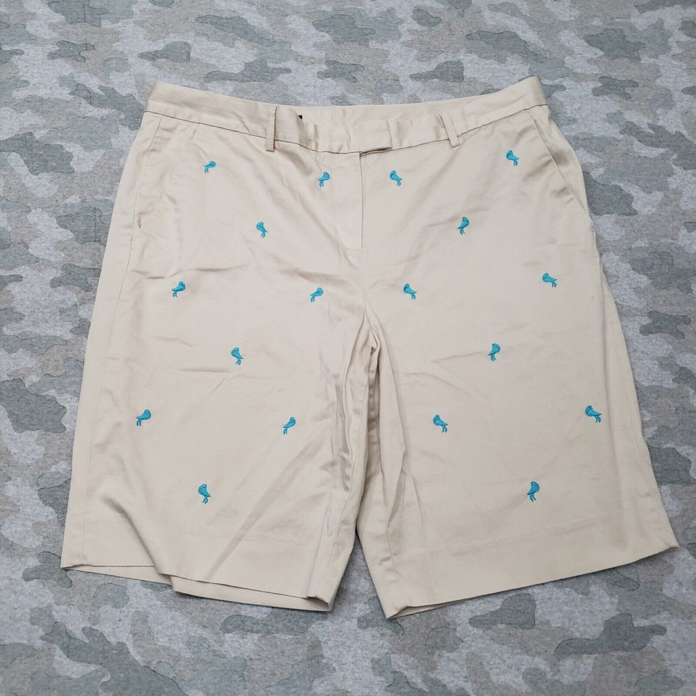 Brooks Brothers 346 Shorts Womens 16 Tan Pockets Embroidered